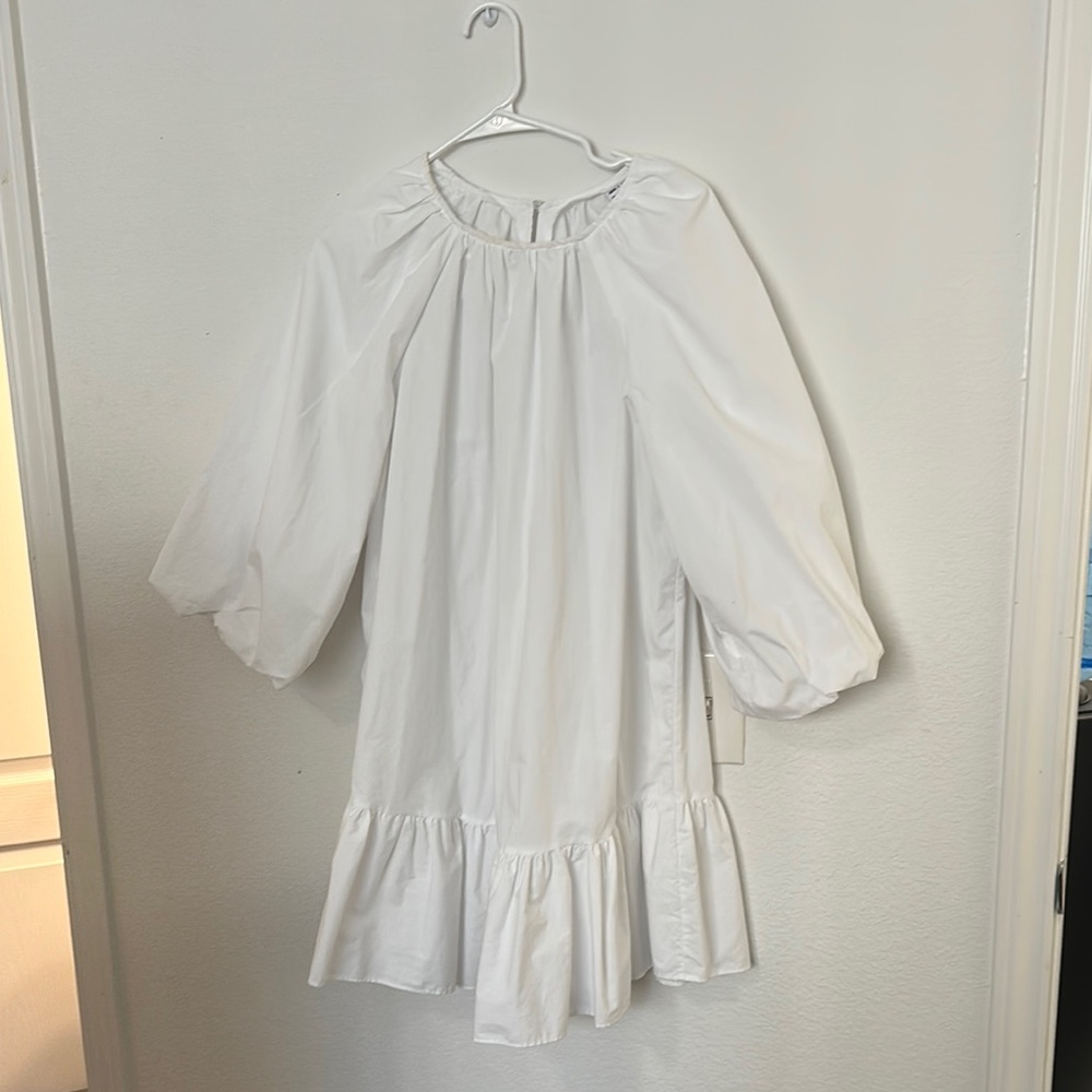 White Puff Sleeve Dress